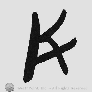 Bold monogram of letters KF