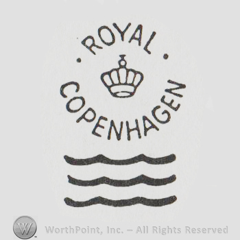 a crown above water and "royal copenhagen"