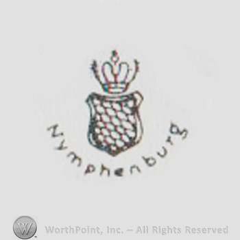 a crown above a shield and "nymphenburg"