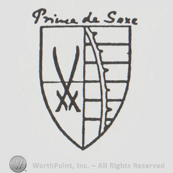 a shield with two crossed swords on it and PRIMA DE SARE