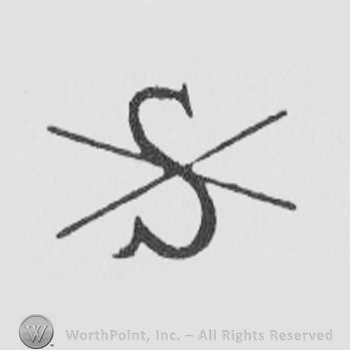 a capital S crossed by two intersecting lines
