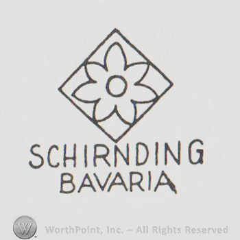 a flower in a rectangle above "schirnding bavaria"