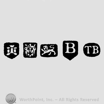 Castle and Leopard's head crowned and Lion Passant and date-letter B and TB