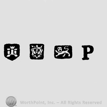Castle and Leopard's head crowned and Lion Passant and date-letter P