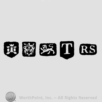 Castle and Leopard's head crowned and Lion Passant and date-letter T and RS