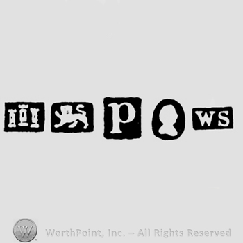 Castle and Lion Passant and date-letter p and Man's profile and  WS