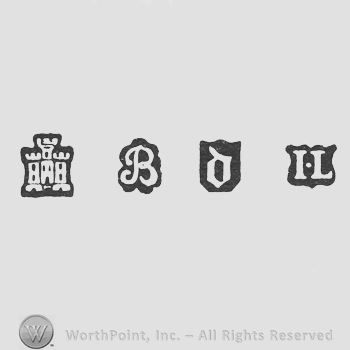 Castle and B letter and date letter d and IL, pellet between
