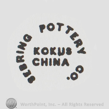 round logo with "sebring pottery co. kokus china"