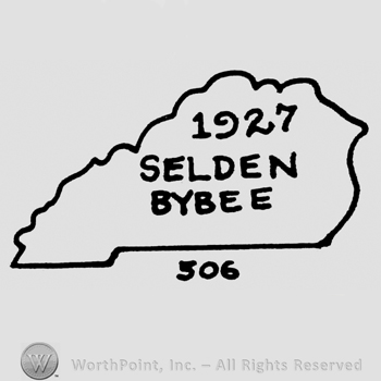 1927 above Selden written above Bybee, all inside a frame, above 506