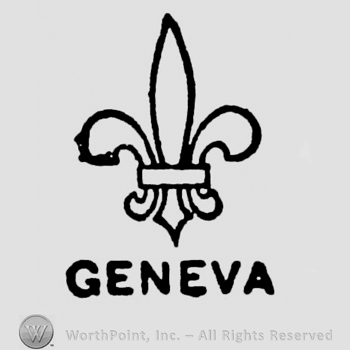 Fleur de lis shape above Geneva written
