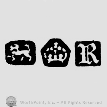 Lion Passant and Crown and date-letter R