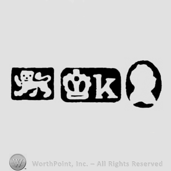 Lion Passant and Crown & date-letter k and Man's Profile