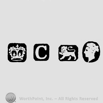 Crown and date-letter C and Lion Passant and Man's Profile