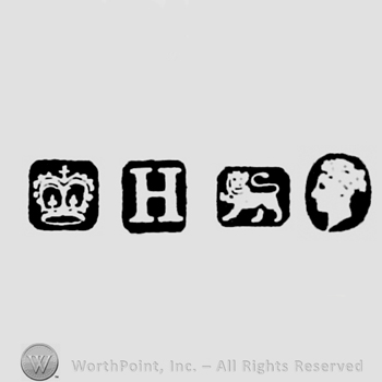 Crown and date-letter H and Lion Passant and Man's Profile