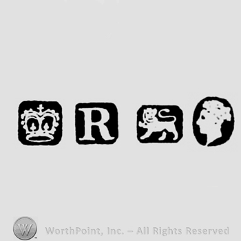 Crown and date-letter R and Lion Passant and Man's Profile
