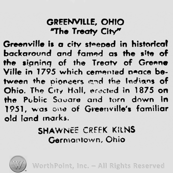 Grenville Ohio written above  "The Treaty City" written above Greeenville is a City [&hellip;] written above Shawbee Creek Klins written above Germantown Ohio