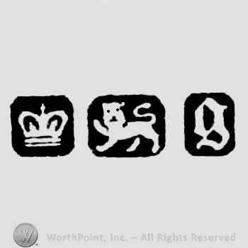 Crown and Lion Passant and date-letter g