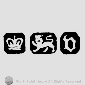 Crown and Lion Passant and date-letter v