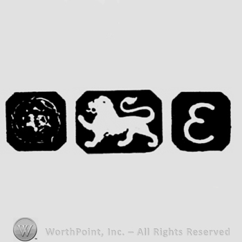Crown and Lion Passant and date-letter E
