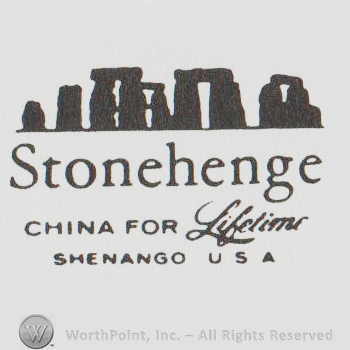 logo dhat depicts the stonehenge complex above the text STONEHENGE CHINA FOR LIFETIME SHENANGO USA