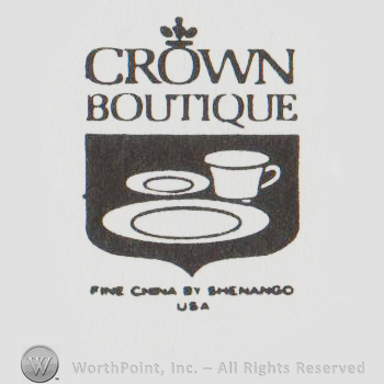 a crown above a shield with a table service and "crown boutique"