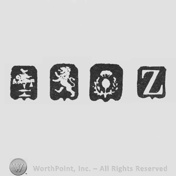 Tree Fish & Bell and Lion Rampant and Thistle and date-letter z