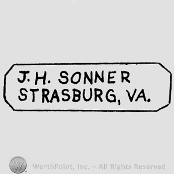 J.H. Sonner written above Strasburg Va., all inside a frame